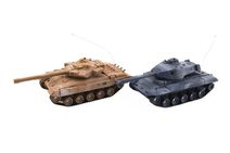 Tank RC 2ks 25cm tanková bitva+dobíjecí pack 27MHZ a 40MHz se zvukem se světlem v krabici 50x20x23cm