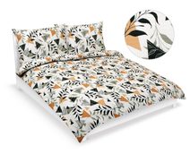 Povlečení krep na dvoudeku Krémová,Oranžová,Šedá 80/207