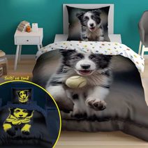 DETEXPOL Povlečení Štěně v běhu svítící Bavlna, 140/200, 70/80 cm