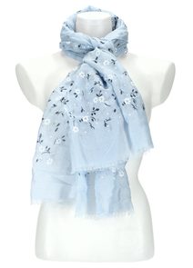 Letní dámský šátek 180x72 cm blankytně modrá
