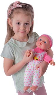 Miminko 27cm čůrací panenka set s kojeneckými doplňky 4ks tvrdé tělíčko