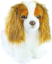 Plyšový pes francouzský buldoček s obojkem stojící, 23 cm