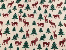 Dekorační metráž imitace juty stromečky METRÁŽ