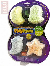 PEXI PlayFoam modelína pěnová svítí ve tmě dětská modelína set 4 barvy
