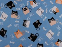 Bavlněná METRÁŽ/ imitace lnu kočky