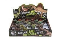 Dinosaurus natahovací jezdící plast 9x15cm na baterie se světlem mix druhů 12ks v boxu