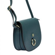 GREGORIO Kožená dámská crossbody kabelka petrolejová modrá