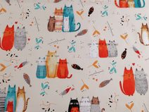 Bavlněná látka / plátno zvířátka v cirkusu METRÁŽ