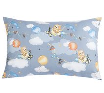 Povláček bavlna - povláček 40x60cm na zip ( pouze povlak ) medvídek v letadle