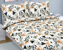 Povlečení krep na dvoudeku Krémová,Oranžová,Šedá 80/207