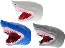 Žralok otevřená tlama 14cm maňásek plastový na ruku 3 barvy