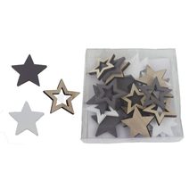Dekorace hvězdičky, 24 ks D6422 - 3,4 x 3,4 x 0,3 cm