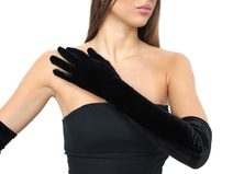 Dlouhé společenské rukavičky sametové