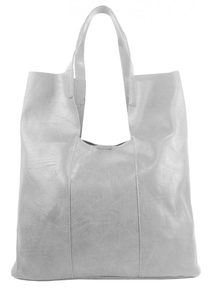 Velká světle šedá shopper dámská kabelka s crossbody uvnitř
