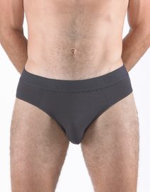 GINA pánské slipy se širším bokem, širší bok, šité, jednobarevné Eco Bamboo 71128P