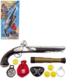 Pirátská pistole bambitka set s dalekohledem a doplňky plast na kartě