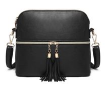 Černo-šedá elegantní dámská kabelka přes rameno S728