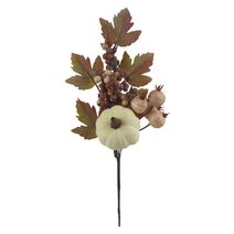 Dekorační větvička s dýní P2101 - 26 cm
