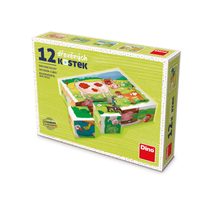 Dřevěné kostky Na farmě – 12 kostek