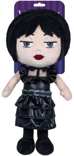 PLYŠ Wednesday Addams postavička plesové šaty