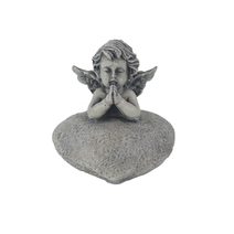 Dekorace na hrob srdce s andělem X7467 - 10 × 9 × 8 cm