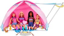 Kempingový set stan se 2 panenkami Barbie a doplňky