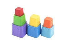Kubus pyramida skládanka plast hranatá barevná 7ks