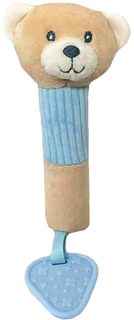 PLYŠ Baby pískací chrastítko s kousátkem Medvídek pro miminko