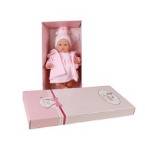 Panenka miminko 30cm měkké tělo růžová v krabici 17x33x10cm