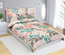 Povlečení bavlněné Zelená,Hořčicová,Béžová 90/499