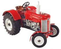 Traktor Zetor červený na klíček kov 14cm 1:25