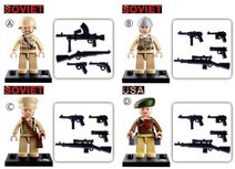 ARMY WWII Mini figurka voják 12 druhů set s doplňky ke stavebnici plast