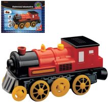 MAXIM Lokomotiva červená elektrická na baterie Světlo Zvuk plast