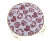 Sedák DITA kulatý hladký - průměr 40 cm, výška puru 2 cm krajkové srdce - šedá