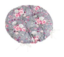 Sedák Adéla prošívaný kulatý - průměr 40 cm Květy růže růžová