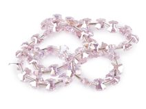 Skleněné korálky broušené mašličky a hladké tyčky na drátku