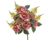 Kytice mix s velkými květy - růžová antik