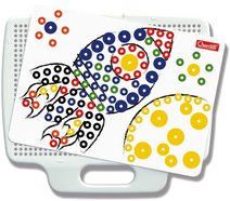 Mozaika vkládací barevné hříbky kreativní set 210ks s podložkou v krabici