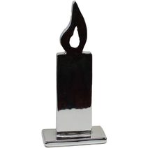 dekorace stříbrná svíčka, X0102 - 8 x 3,7 x 18 cm
