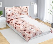 Saténové prodloužené povlečení LUXURY COLLECTION 140x220, 70x90cm béžové