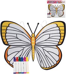 KARNEVAL Křídla motýlí na záda kreativní set s 6 fixy k vybarvení