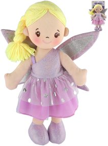 Panenka soft hadrová víla Fialka 40cm látková měkké tělo s křídly