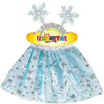 KARNEVAL Šaty zimní víla tutu sukýnka s čelenkou 3-7 let (104-146cm) *KOSTÝM*