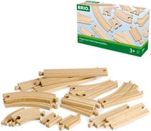 BRIO DŘEVO Zatáčka dlouhá oblouk set 16ks koleje doplněk k vláčkodráze
