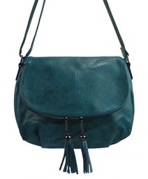 Tmavě zelená crossbody dámská kabelka v kroko designu