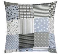Polštářek ADÉLA - 40x40 cm Patchwork šedá