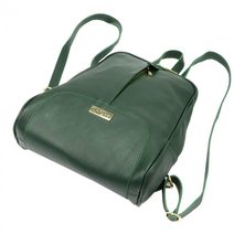 Kožená dámská velká kabelka s motivem květů zelená