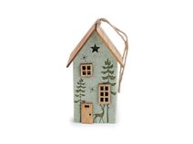 Filcový domeček svítící k zavěšení