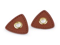 Průchodka s koženkovým trojúhelníkem k našití, průvlek 8 mm 4 kusy