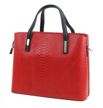 Kožená koňakově hnědá dámská kabelka do ruky v kroko designu Merle